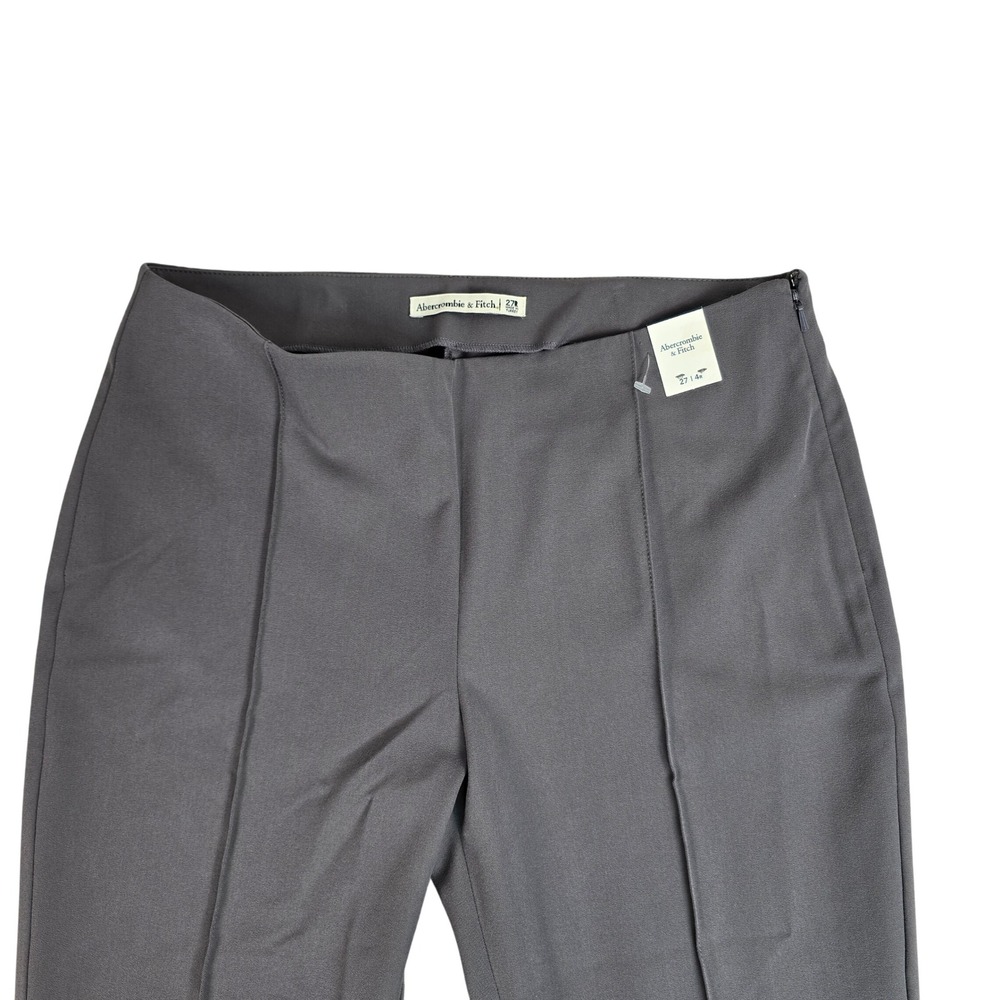 Abercrombie & Fitch Sloane Tailored Cropped Pants Gray Side Zip 27 4R NEW